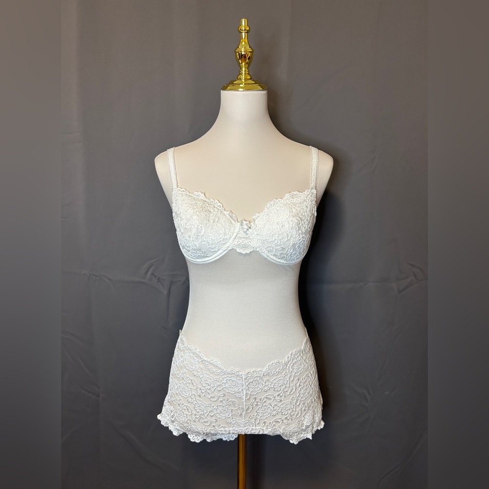 Cream Lace Bodysuit Lingerie One Piece with Snap Closure SOLD